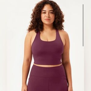 Girlfriend Collective Plum matching set leggings and bra
